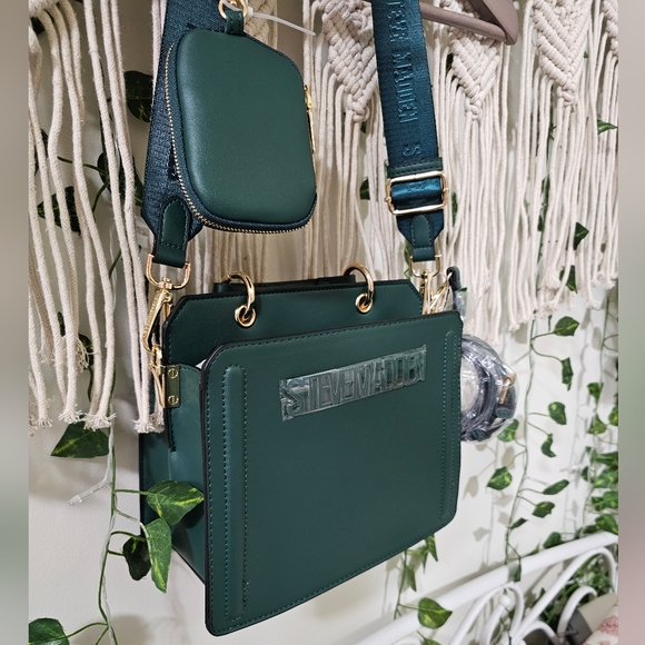 RARE* NEW! Steve Madden Bevelyn "CEDAR GREEN" Crossbody Bag Purse - Picture 5 of 8